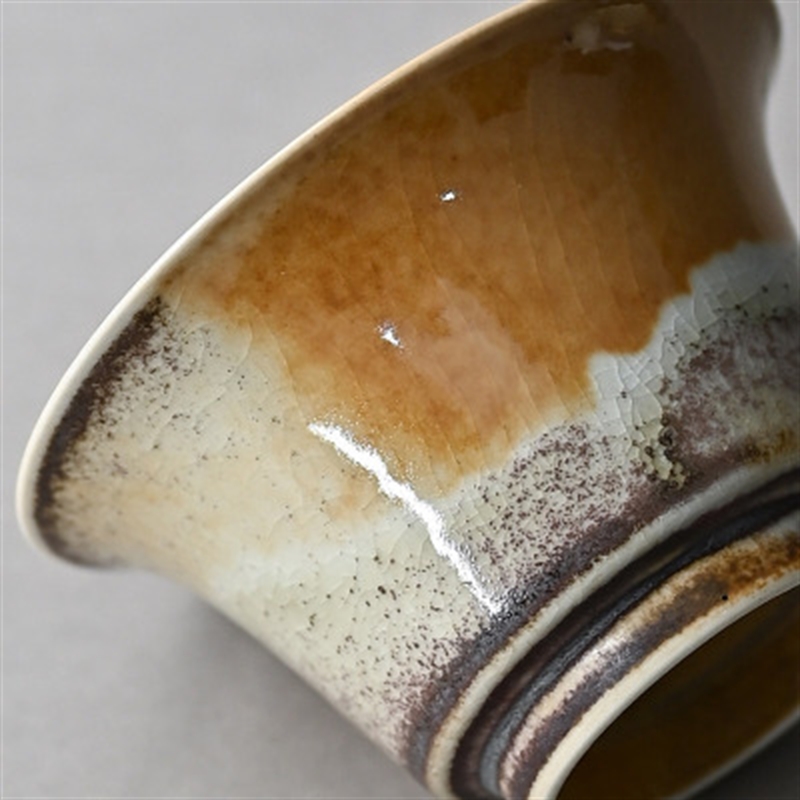 景德镇手工志野釉窑变三才盖碗190ml